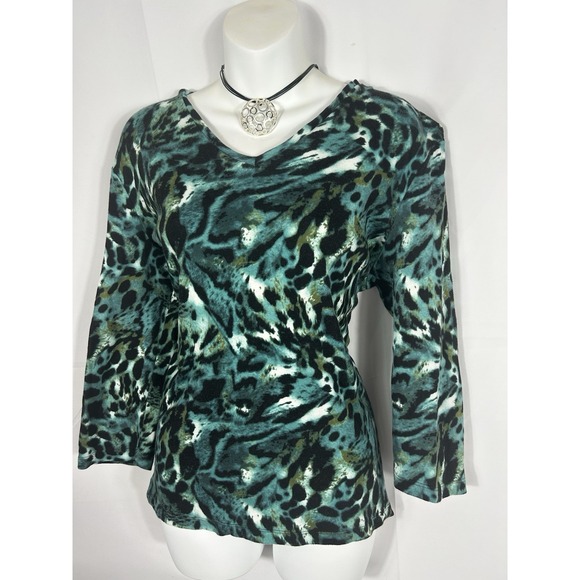 Jones New York Tops - Jones NY Women's Animal Print Knit Top Size XL Boho Fairy Grunge Artsy Mob Wife